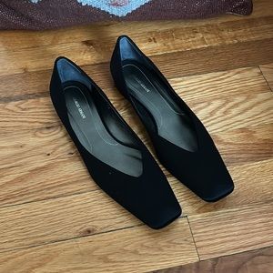 Giorgio Armani Satin Flats, Square Toe